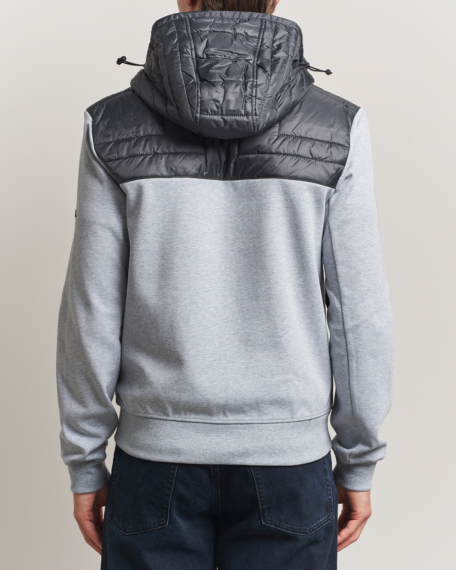 Mies | Puserot | J.Lindeberg | Seth Hybrid Hooded Full Zip Medium Grey Melange