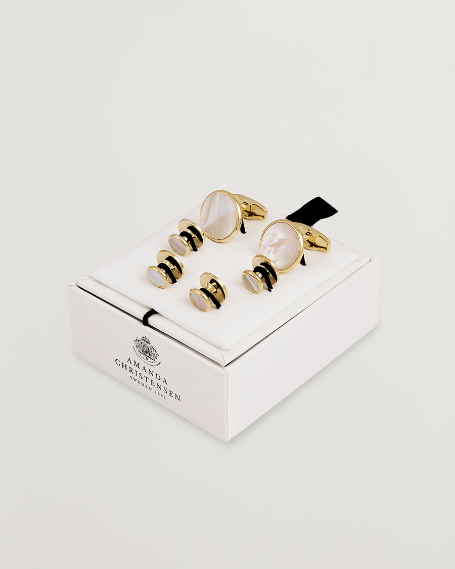 Mies | Kalvosinnapit | Amanda Christensen | Cufflink & Shirt Studs Set Gold