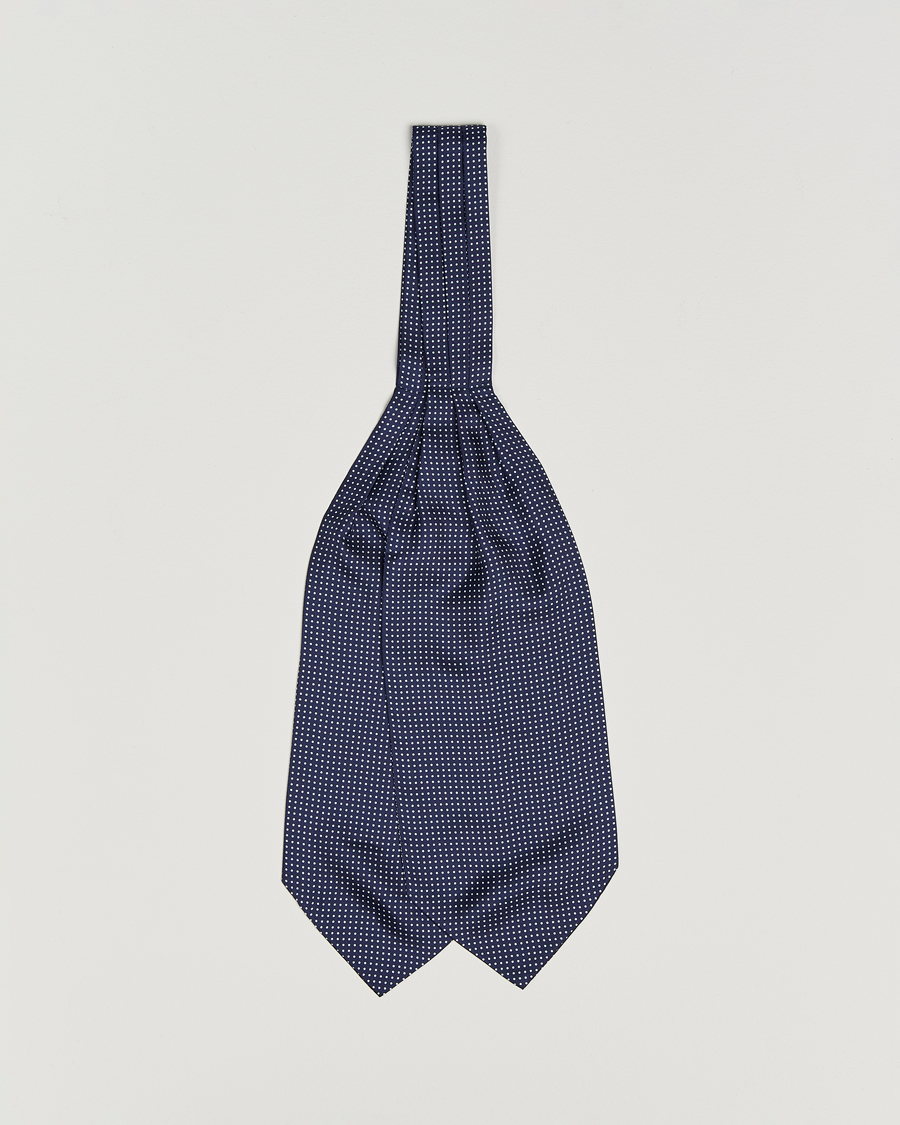 Mies | Huivit | Amanda Christensen | Silk Twill Micro Dot Ascot Navy