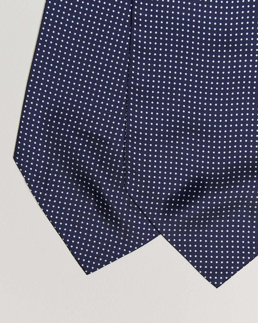 Mies | Huivit | Amanda Christensen | Silk Twill Micro Dot Ascot Navy