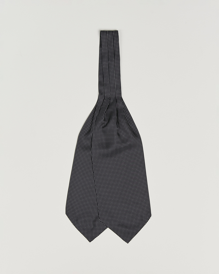 Mies | Huivit | Amanda Christensen | Silk Twill Micro Dot Ascot Black
