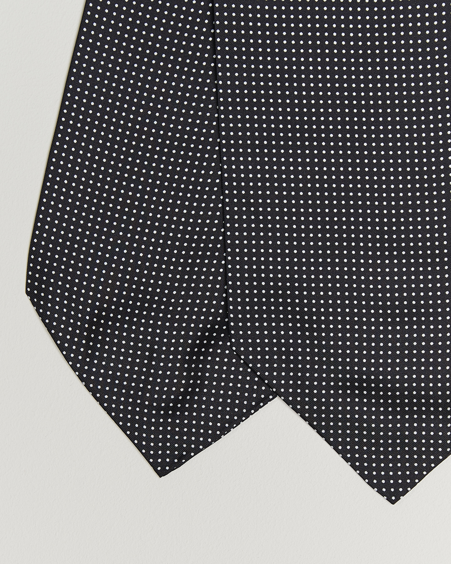 Mies | Huivit | Amanda Christensen | Silk Twill Micro Dot Ascot Black