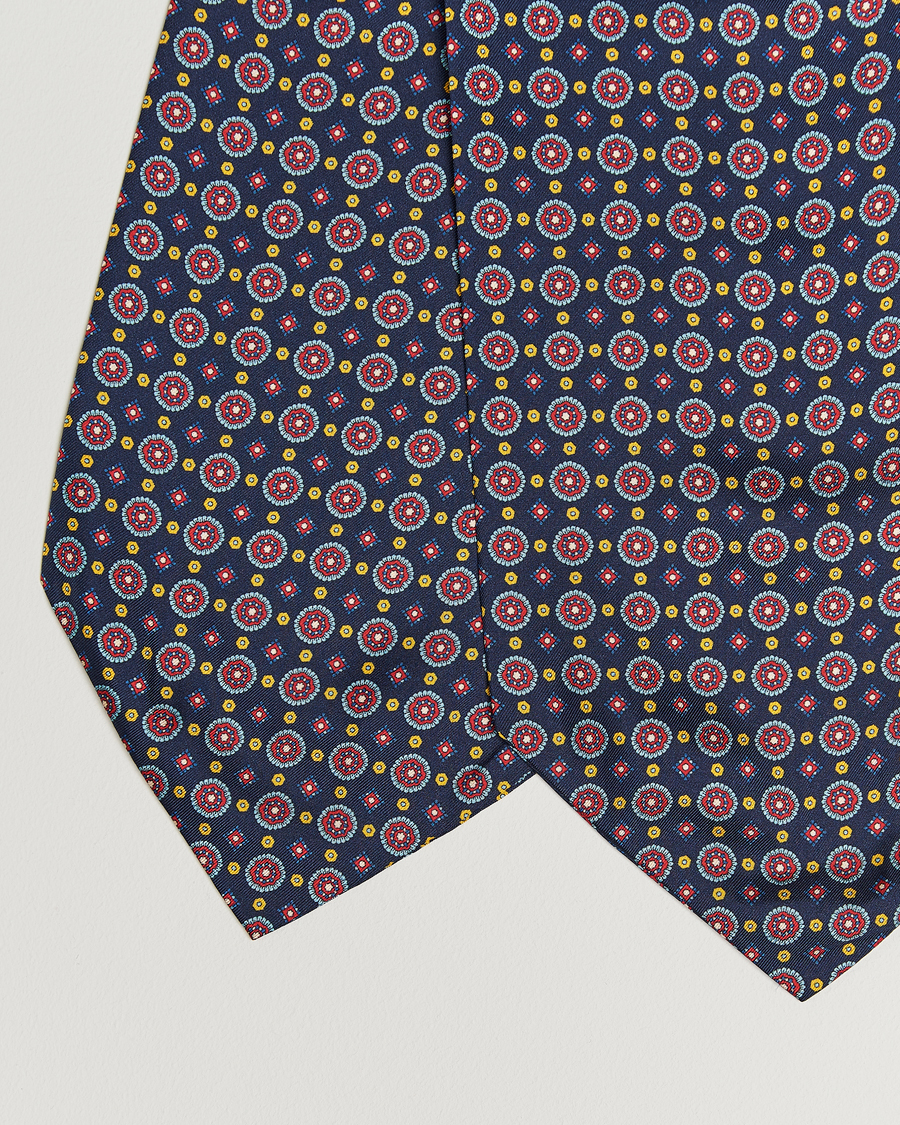 Mies | Huivit | Amanda Christensen | Silk Twill Medallion Ascot Navy