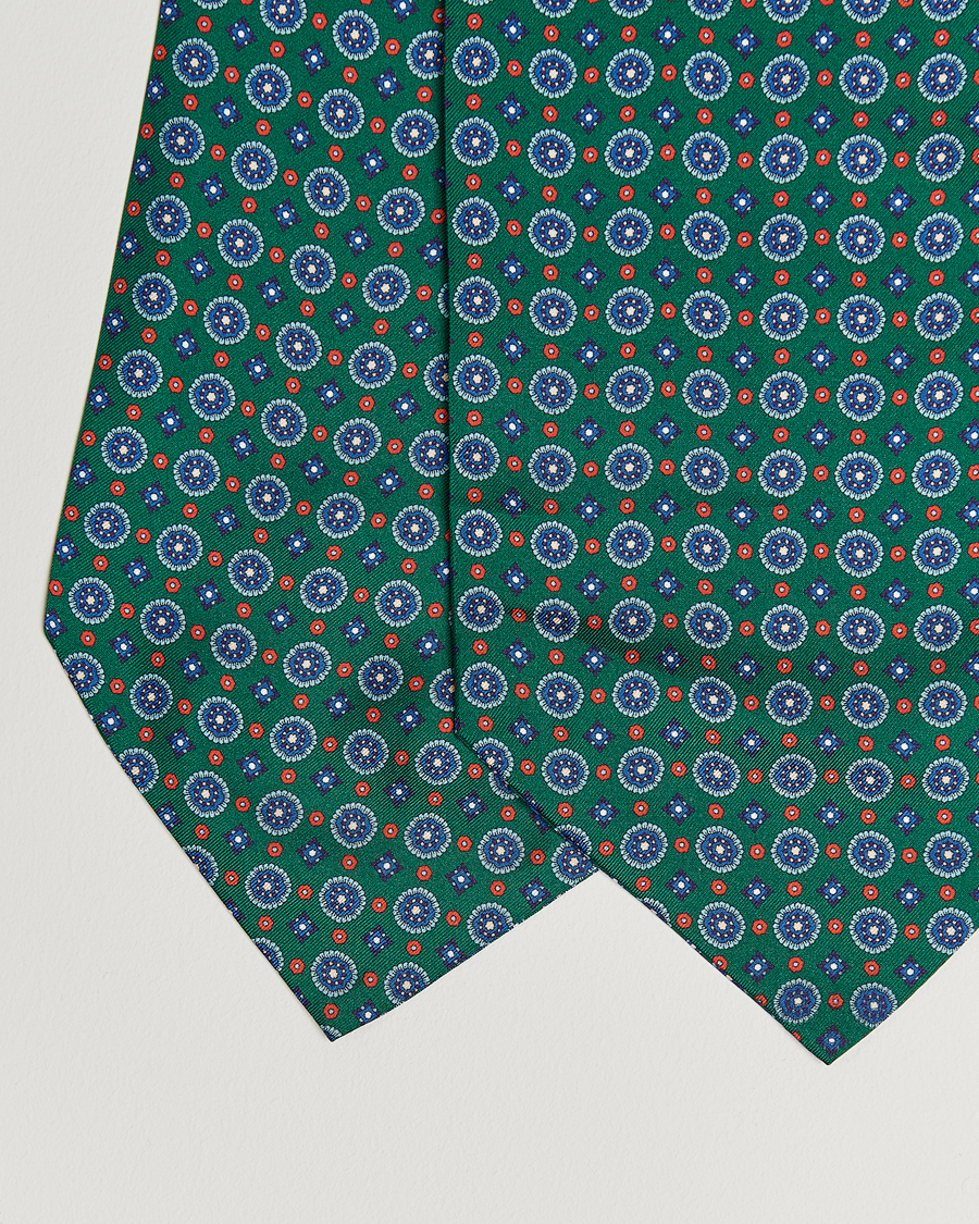 Mies | Huivit | Amanda Christensen | Silk Twill Medallion Ascot Bottle Green
