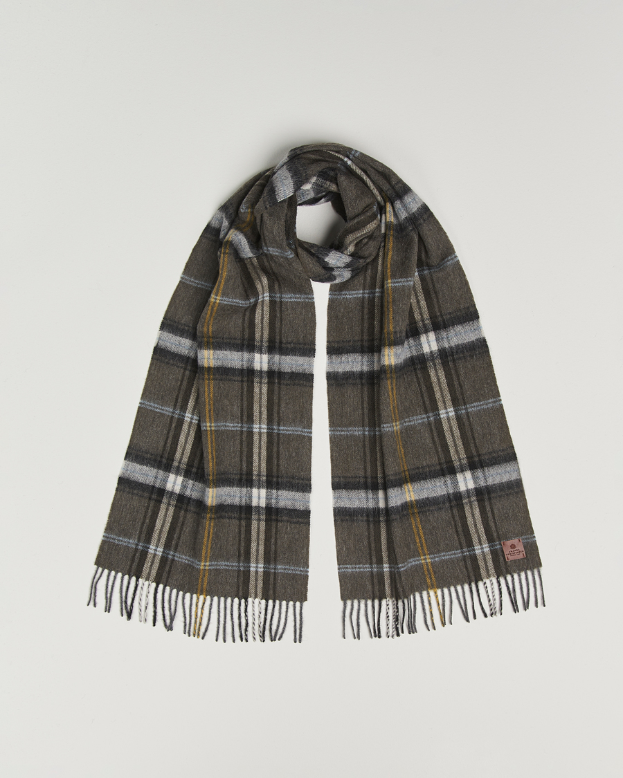 Mies | Amanda Christensen Wool Checked Scarf Olive | Amanda Christensen | Wool Checked Scarf Olive