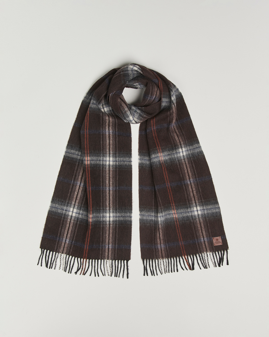 Mies | Amanda Christensen Wool Checked Scarf Brown | Amanda Christensen | Wool Checked Scarf Brown