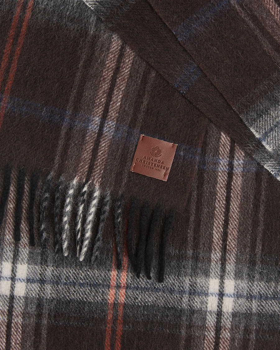 Mies | Amanda Christensen Wool Checked Scarf Brown | Amanda Christensen | Wool Checked Scarf Brown