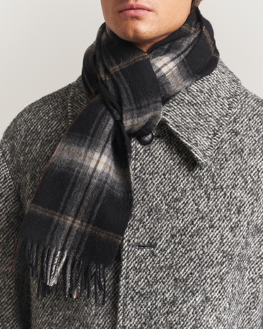 Mies | Amanda Christensen Wool Checked Scarf Black | Amanda Christensen | Wool Checked Scarf Black