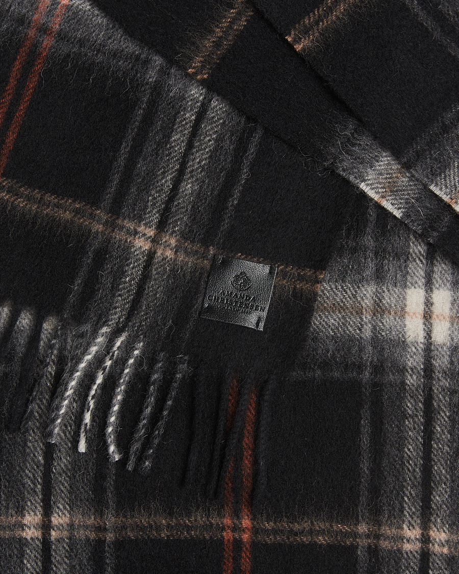 Mies | Amanda Christensen Wool Checked Scarf Black | Amanda Christensen | Wool Checked Scarf Black