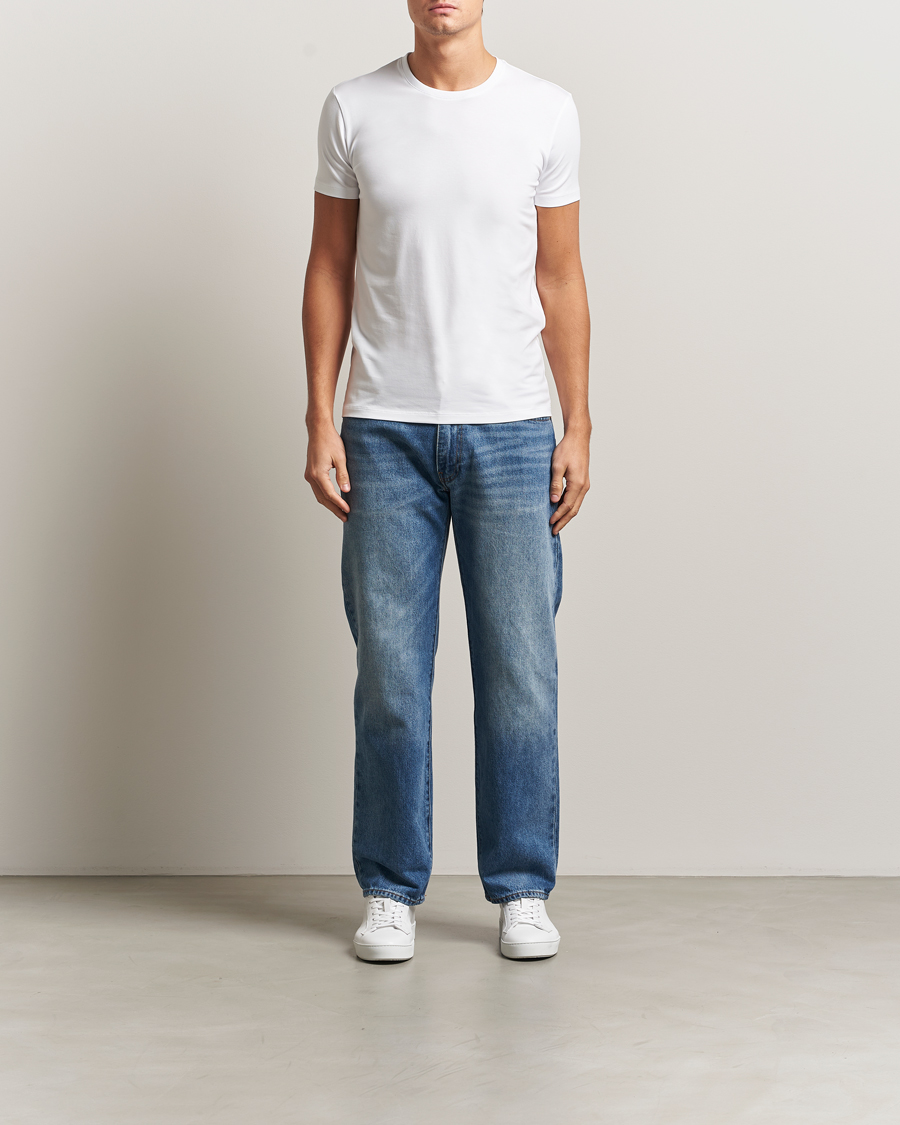 Mies | T-paidat | Falke | 2-Pack Cotton Crew Neck T-Shirt White