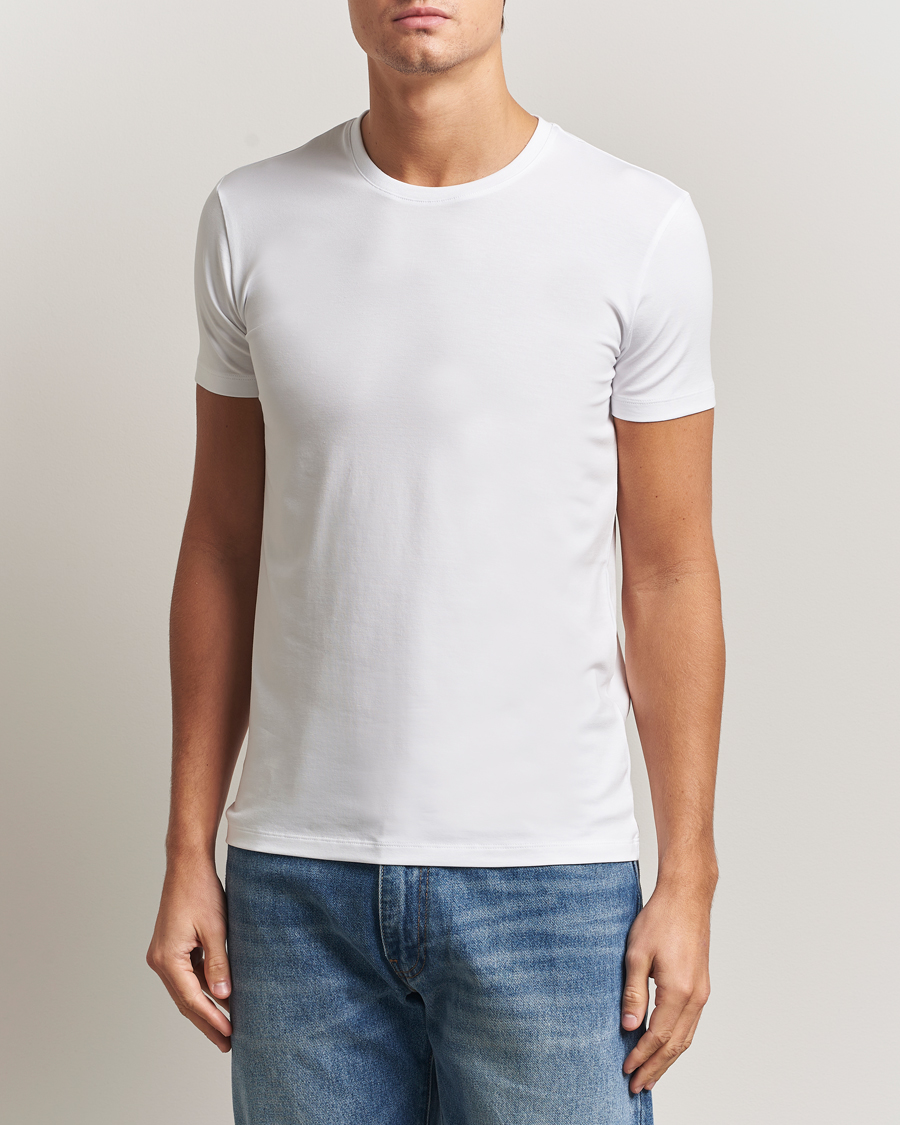Mies | T-paidat | Falke | 2-Pack Cotton Crew Neck T-Shirt White