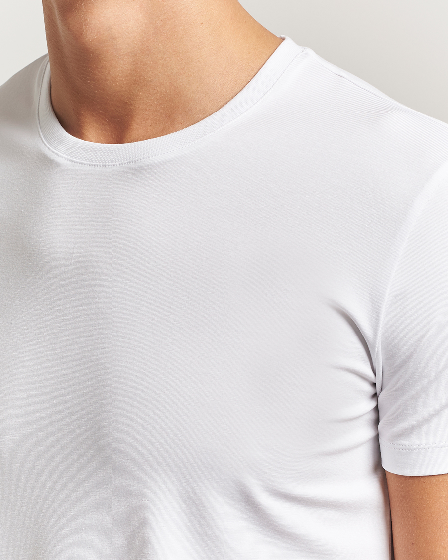 Mies | T-paidat | Falke | 2-Pack Cotton Crew Neck T-Shirt White