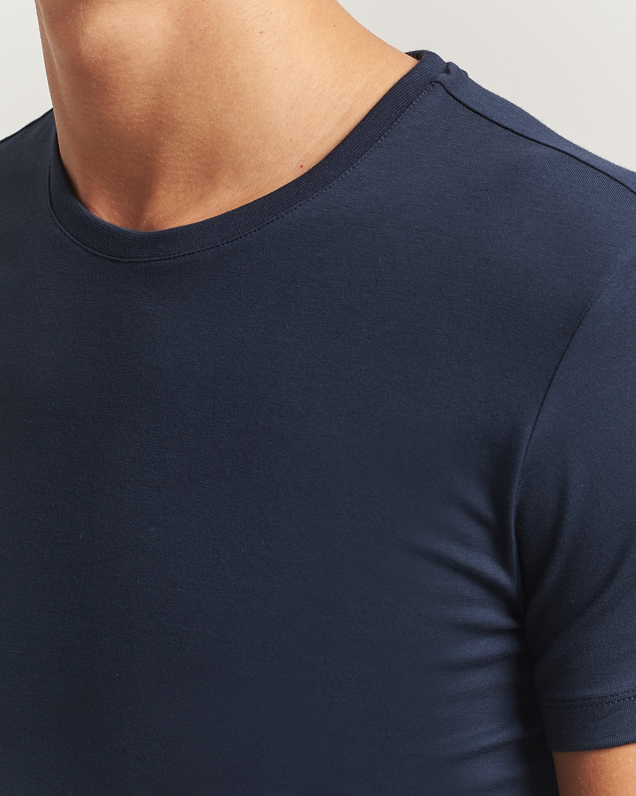 Mies | T-paidat | Falke | 2-Pack Cotton Crew Neck T-Shirt Midnight