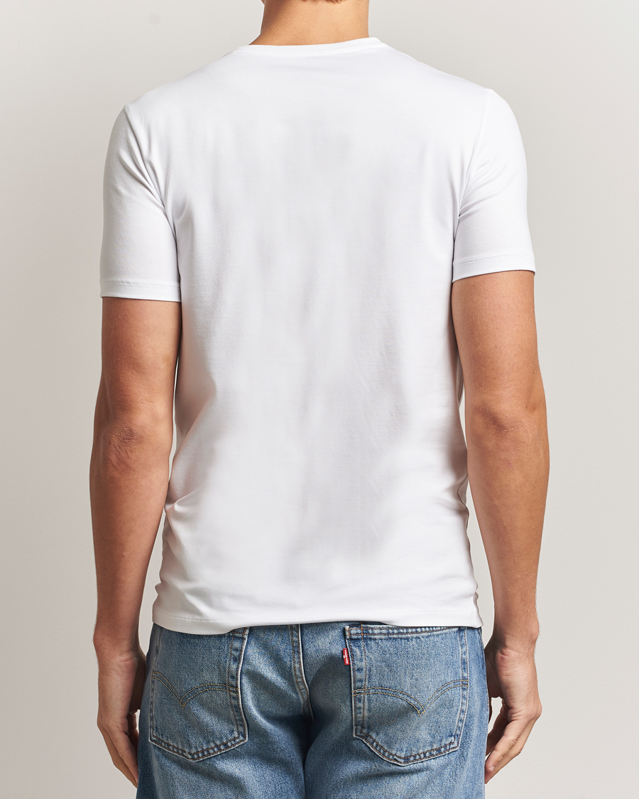 Mies | T-paidat | Falke | 2-Pack Cotton V-Neck T-Shirt White