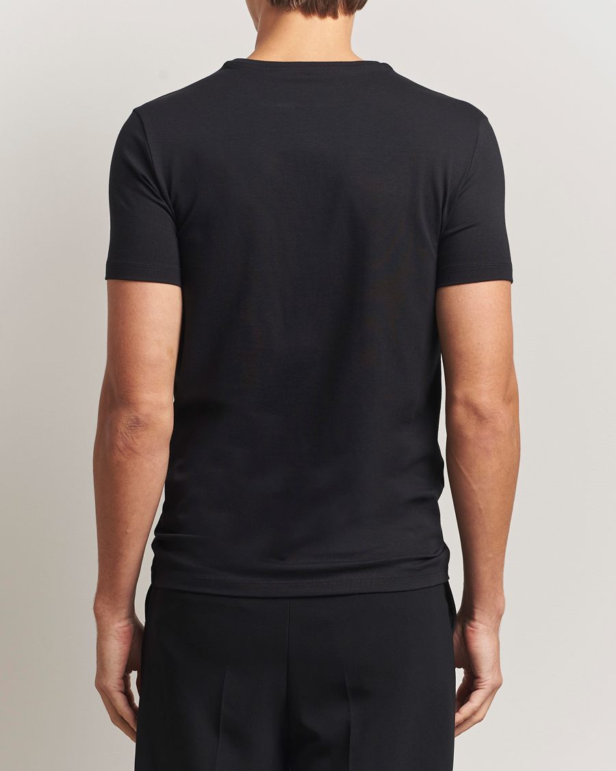 Mies | T-paidat | Falke | 2-Pack Cotton V-Neck T-Shirt Black