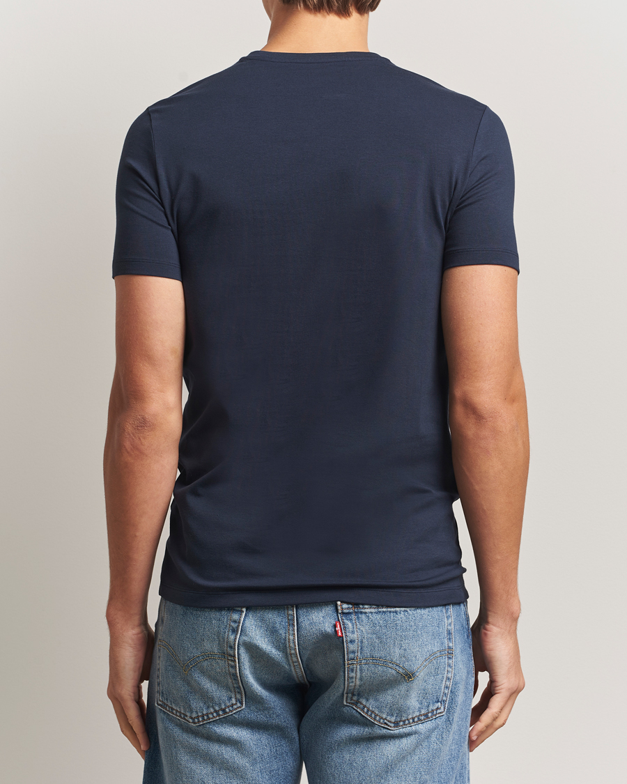 Mies | T-paidat | Falke | 2-Pack Cotton V-Neck T-Shirt Midnight