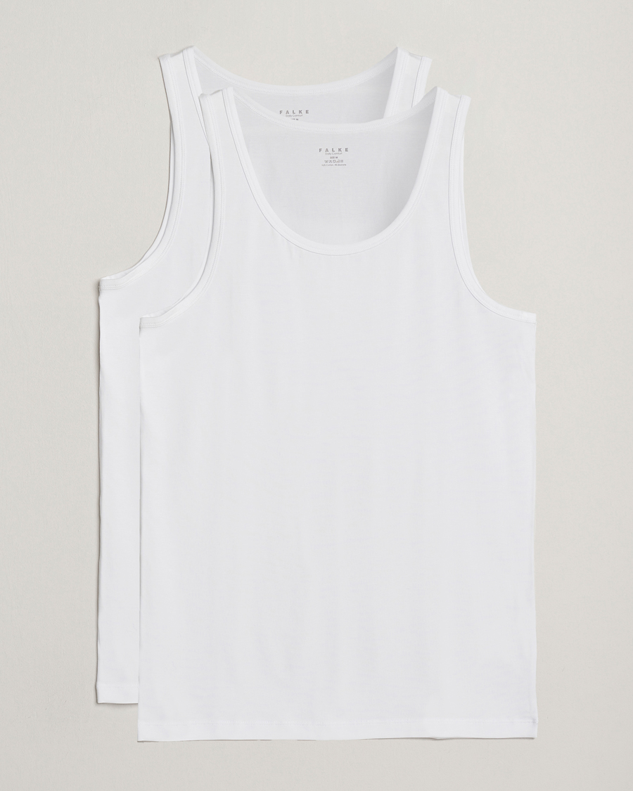 Mies | T-paidat | Falke | 2-Pack Cotton Tank Top White
