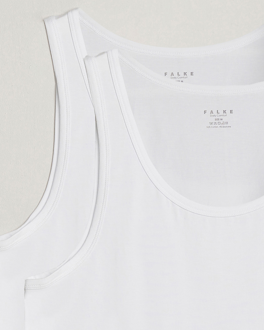 Mies | T-paidat | Falke | 2-Pack Cotton Tank Top White