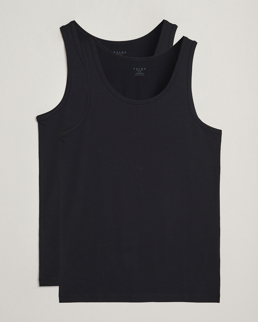Mies | T-paidat | Falke | 2-Pack Cotton Tank Top Black