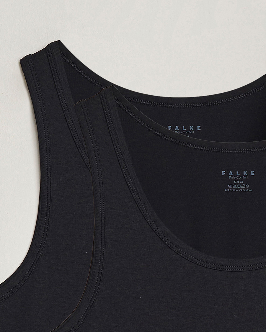 Mies | T-paidat | Falke | 2-Pack Cotton Tank Top Black