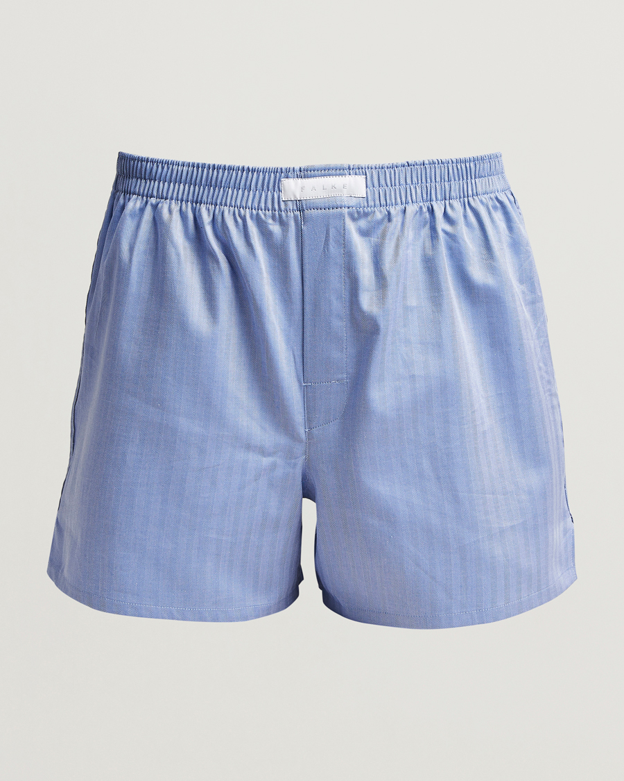Mies | Alusvaatteet | Falke | Cotton Woven Boxer Shorts Ocean Blue