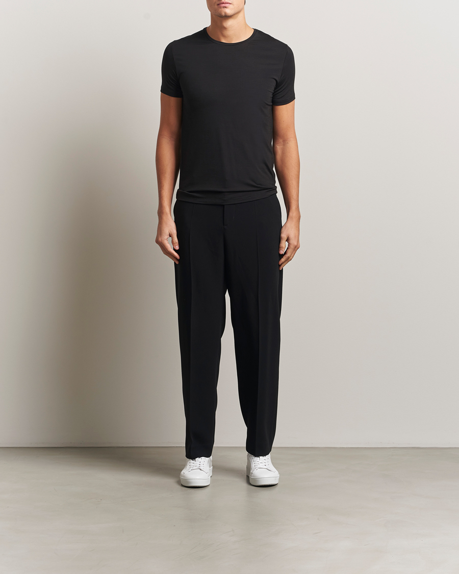 Mies | T-paidat | Falke | Clima Wool Crew Neck T-Shirt Black