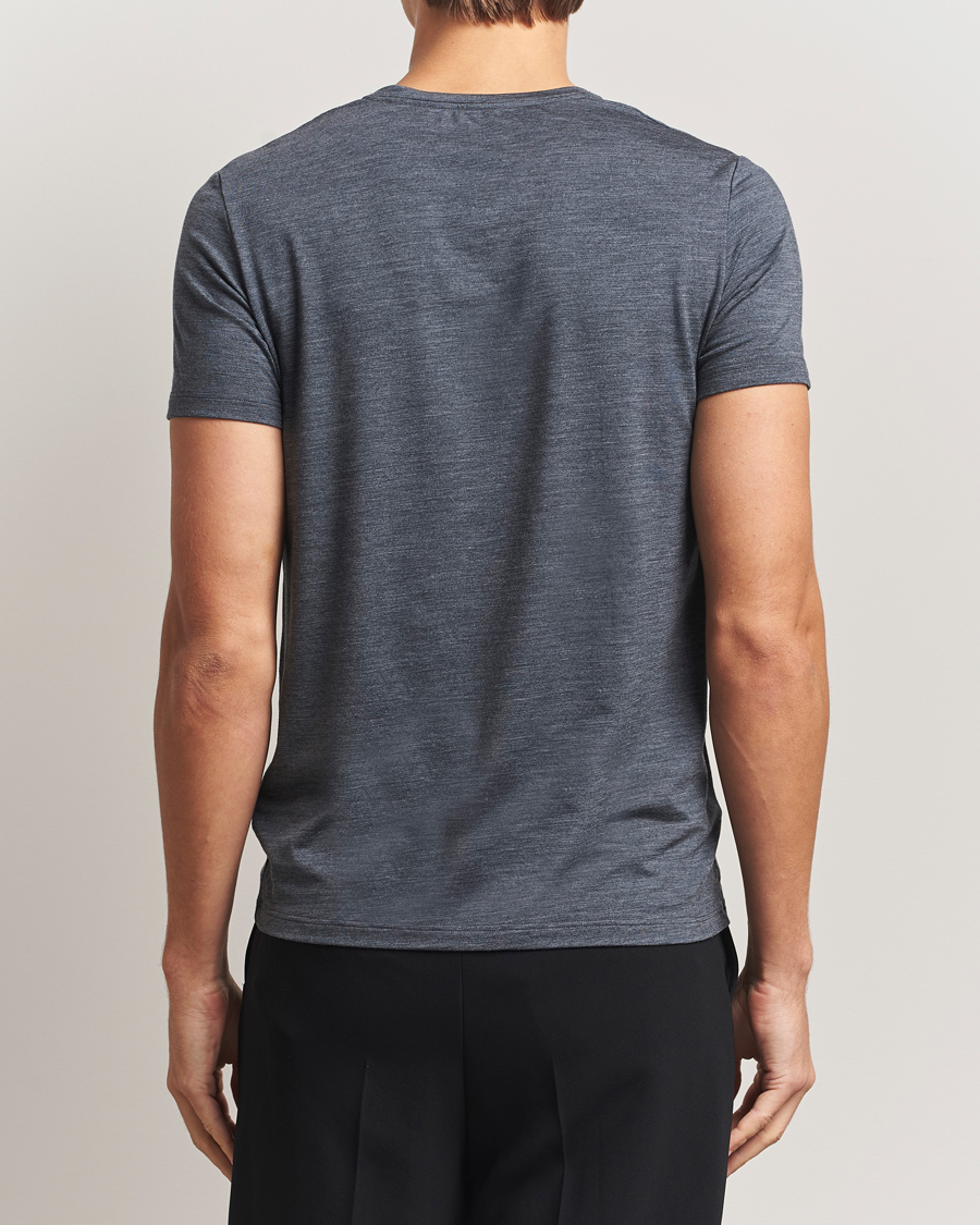 Mies | T-paidat | Falke | Clima Wool Crew Neck T-Shirt Dark Grey Heather