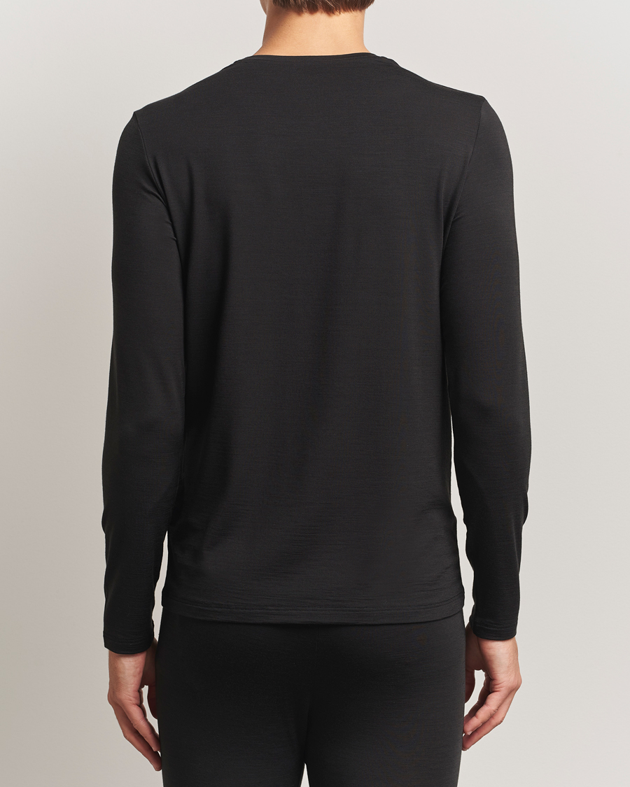 Mies | T-paidat | Falke | Clima Wool Wool Long Sleeve T-Shirt Black