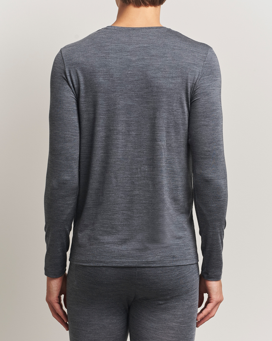 Mies | T-paidat | Falke | Clima Wool Wool Long Sleeve T-Shirt Dark Grey Heather