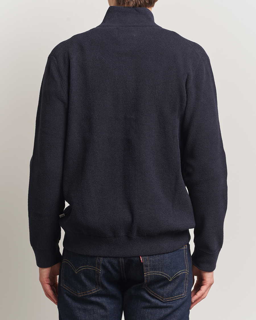Mies | Puserot | NN07 | Danny Rib Knitted Full Zip Navy Blue