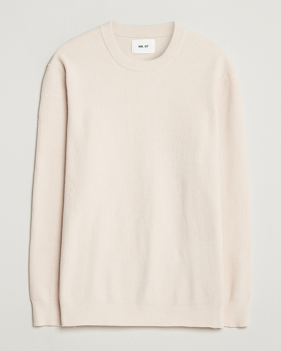 Mies | Puserot | NN07 | Danny Rib Knitted Crew Neck Ivory