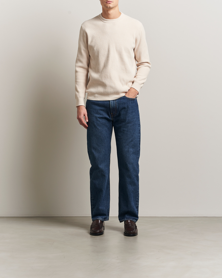 Mies | Puserot | NN07 | Danny Rib Knitted Crew Neck Ivory