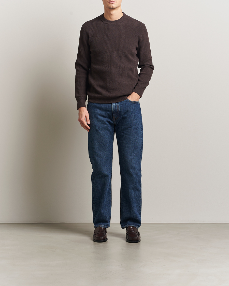 Mies | Puserot | NN07 | Danny Rib Knitted Crew Neck Dusky Port