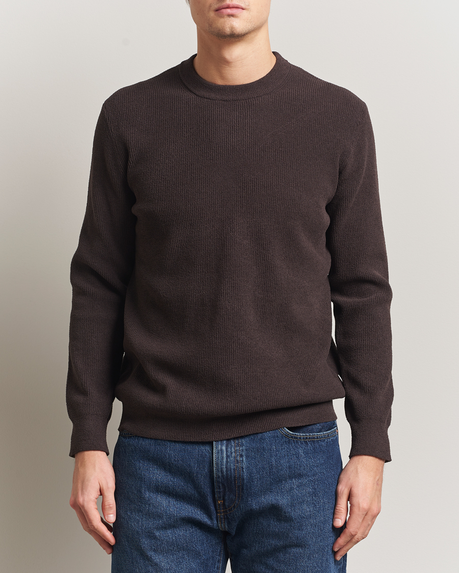 Mies | Puserot | NN07 | Danny Rib Knitted Crew Neck Dusky Port