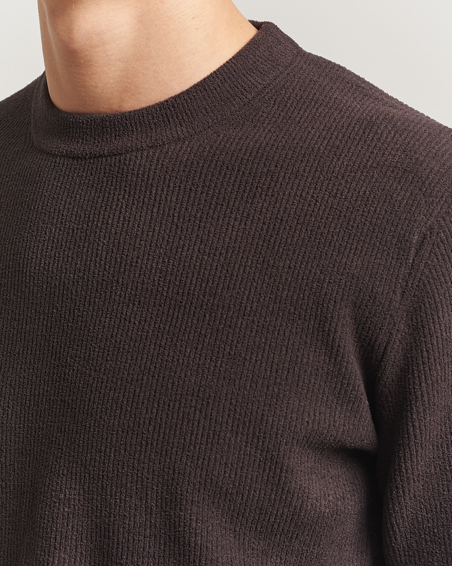 Mies | Puserot | NN07 | Danny Rib Knitted Crew Neck Dusky Port