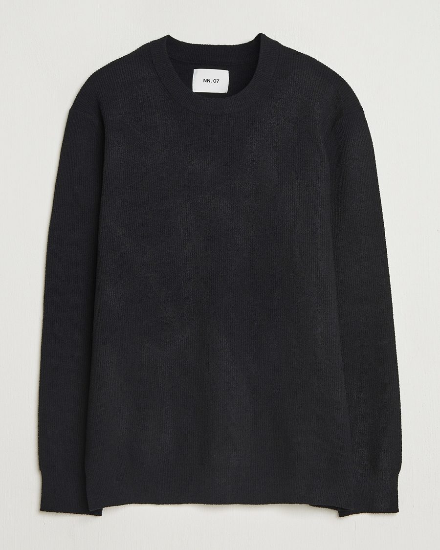 Mies | Puserot | NN07 | Danny Rib Knitted Crew Neck Black