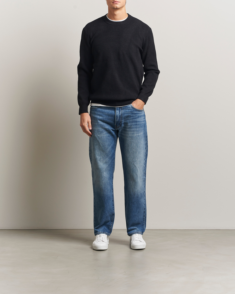 Mies | Puserot | NN07 | Danny Rib Knitted Crew Neck Black