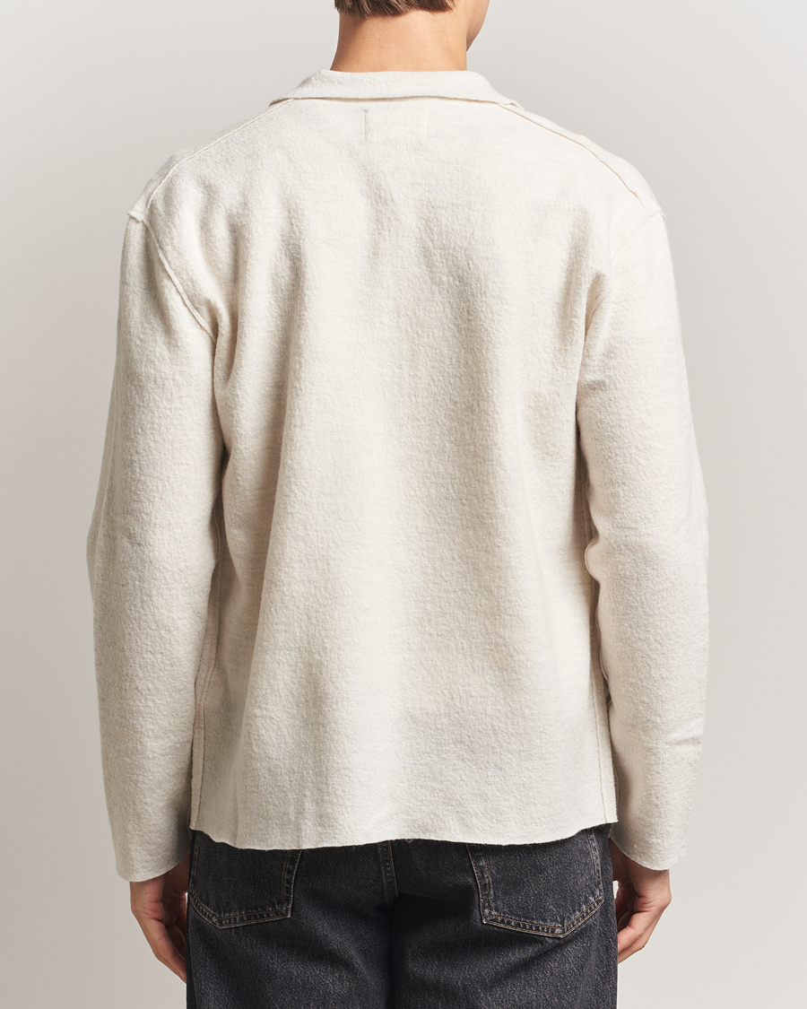 Mies | Puserot | NN07 | Jonas Boiled Wool Full Zip Ivory