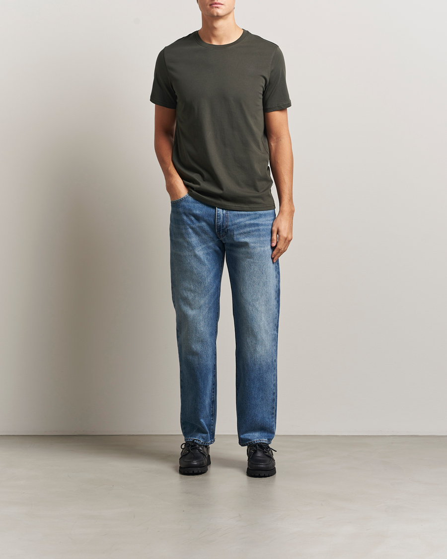 Mies | T-paidat | NN07 | Percy Crew Neck T-Shirt Dark Army