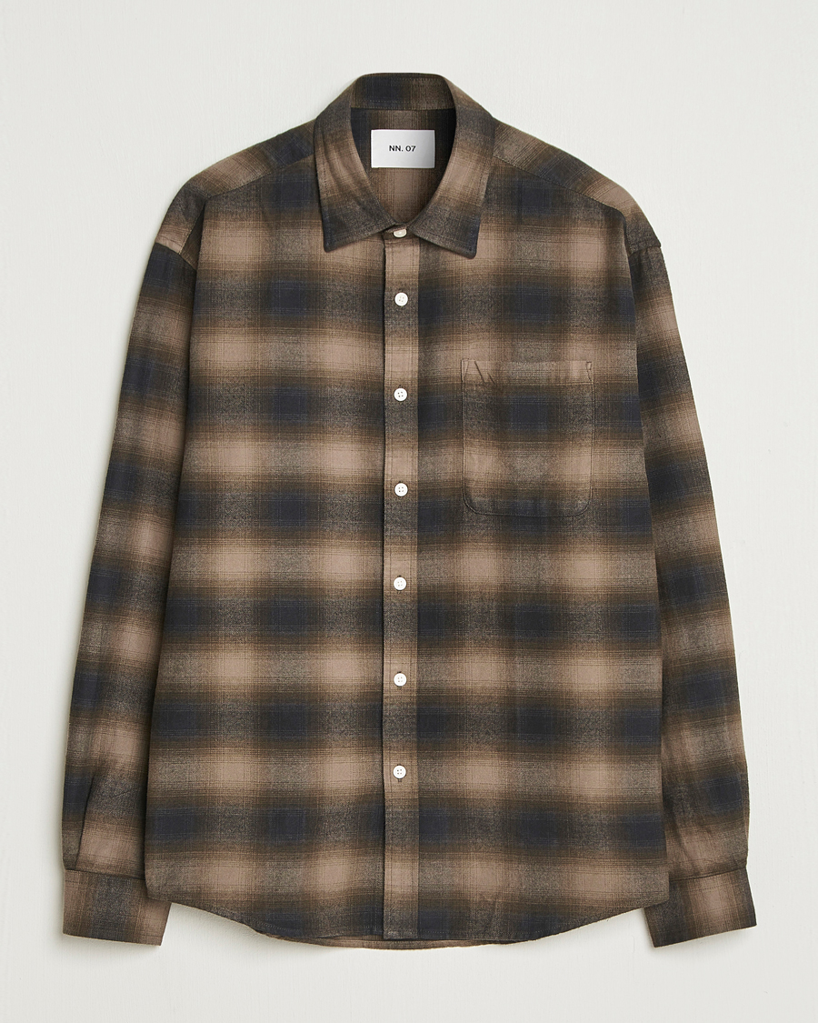 Mies | Kauluspaidat | NN07 | Deon Flannel Checked Shirt Black/Green