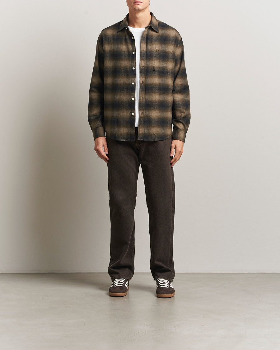 Mies | Kauluspaidat | NN07 | Deon Flannel Checked Shirt Black/Green
