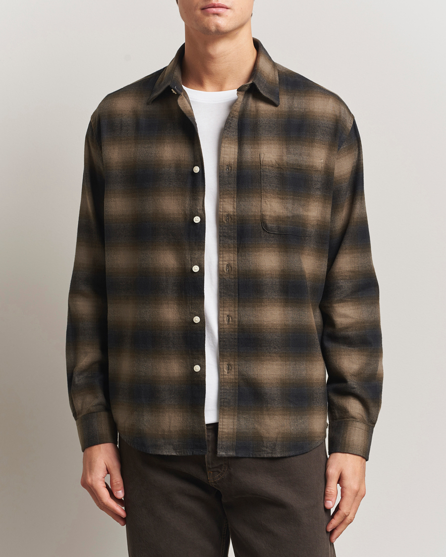 Mies | Kauluspaidat | NN07 | Deon Flannel Checked Shirt Black/Green