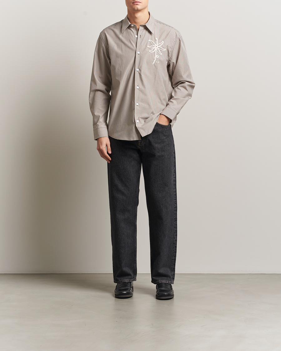 Mies | Kauluspaidat | NN07 | Quinsy Striped Embroidered Shirt Brown