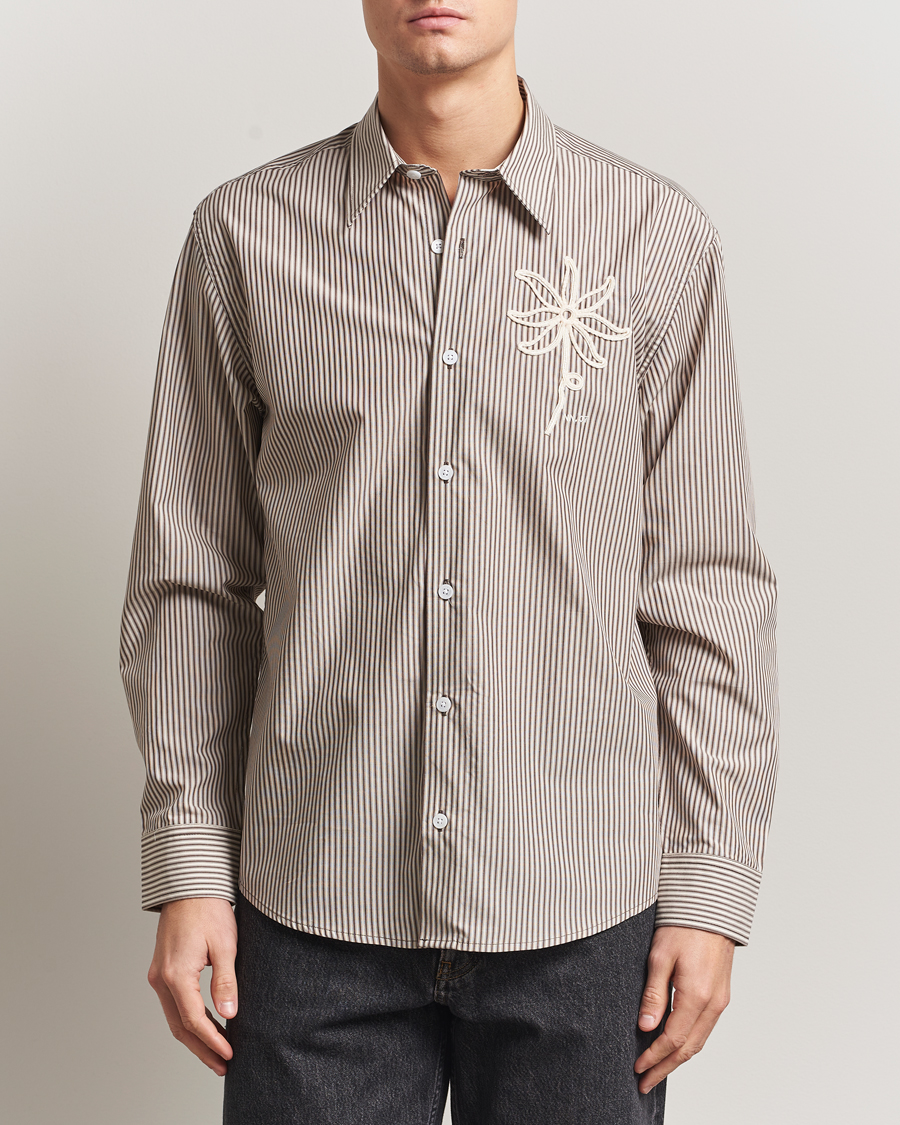 Mies | Kauluspaidat | NN07 | Quinsy Striped Embroidered Shirt Brown