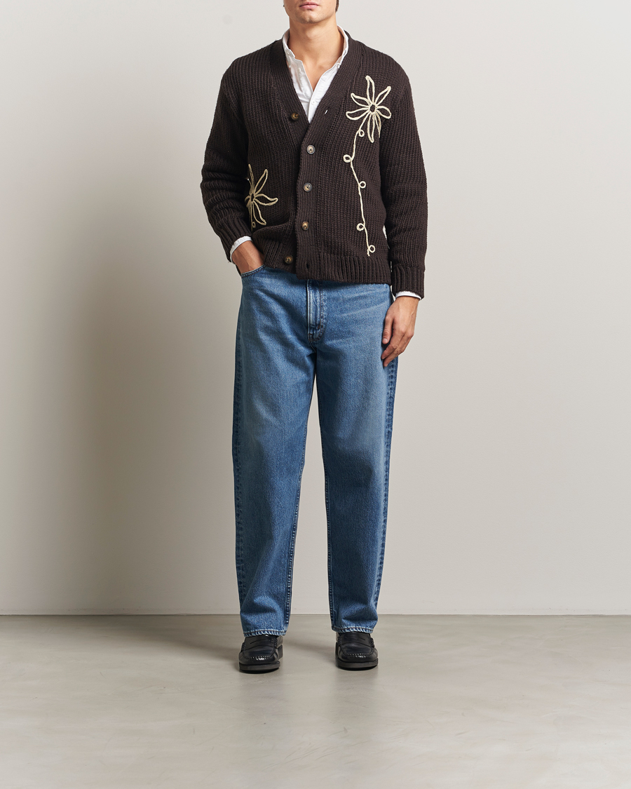 Mies | Puserot | NN07 | Mika Knitted Flower Cardigan Dusky Port
