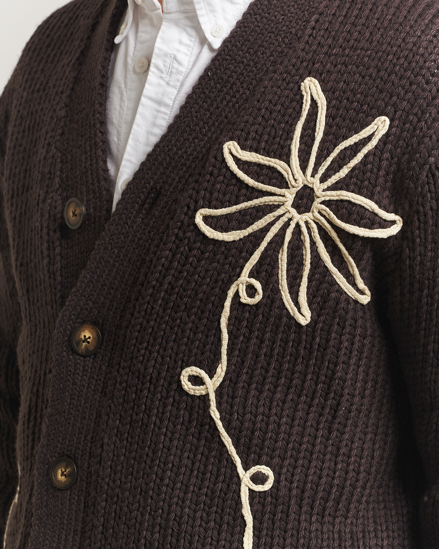 Mies | Puserot | NN07 | Mika Knitted Flower Cardigan Dusky Port