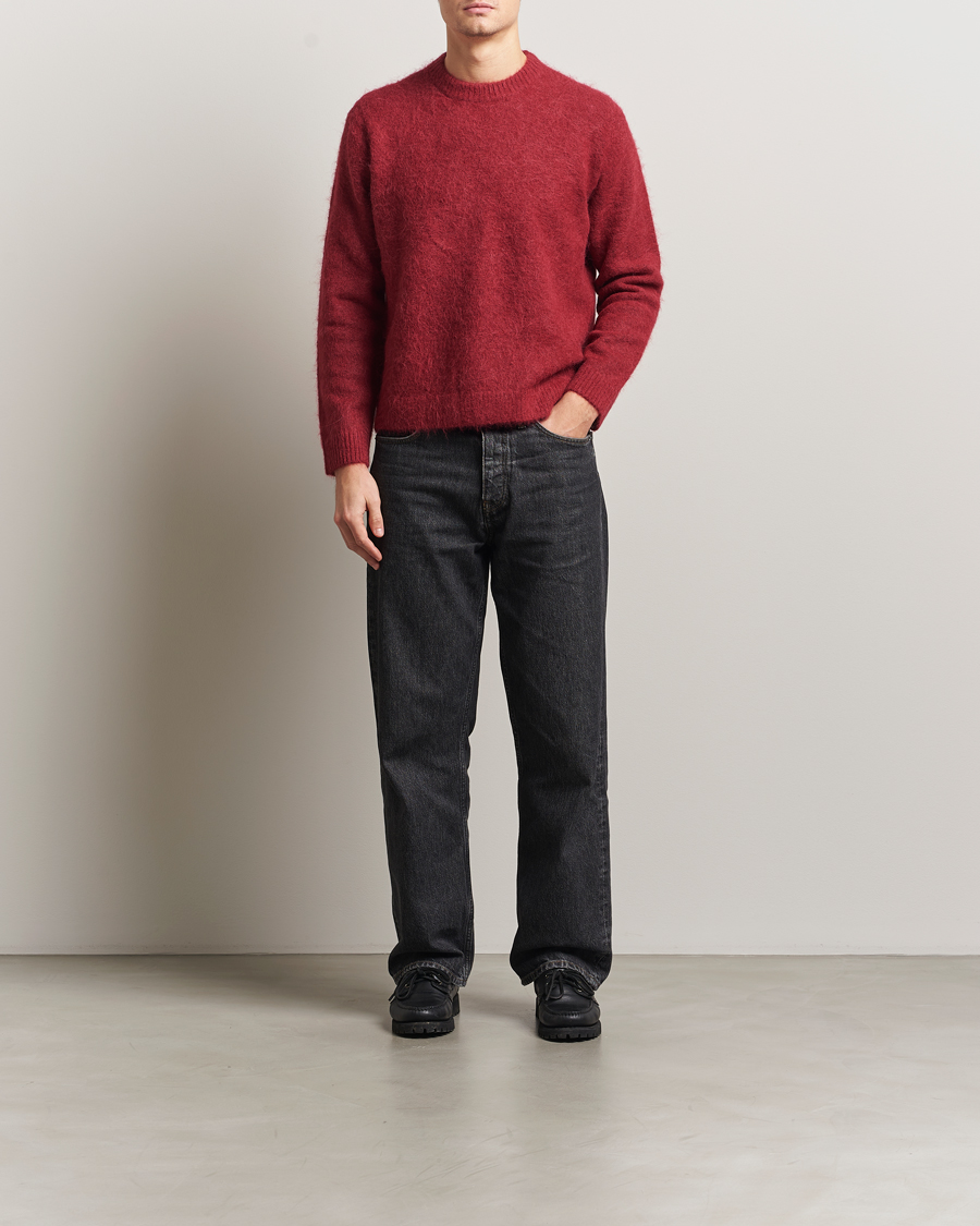 Mies | Puserot | NN07 | Russell Alpaca Knitted Crew Neck Cranberry