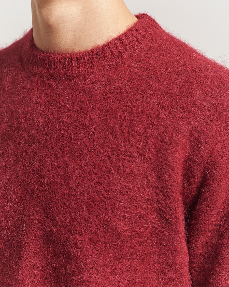 Mies | Puserot | NN07 | Russell Alpaca Knitted Crew Neck Cranberry