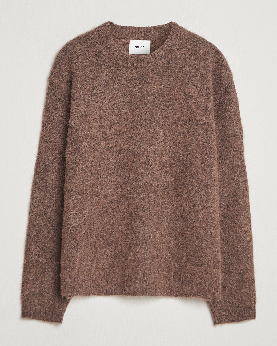 Mies | Puserot | NN07 | Russell Alpaca Knitted Crew Neck Mable Husk