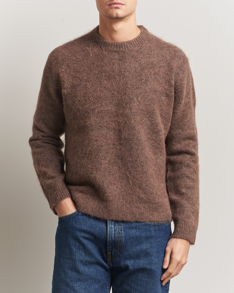 Mies | Puserot | NN07 | Russell Alpaca Knitted Crew Neck Mable Husk